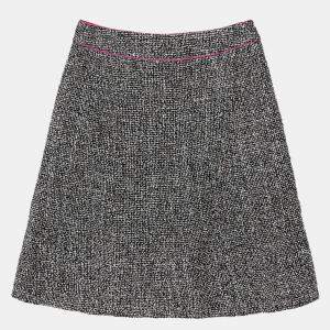 Chanel Black Multicolour Tweed Skirt Size 40