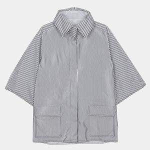 Chanel White Striped Cotton Poplin Jacket Size 34