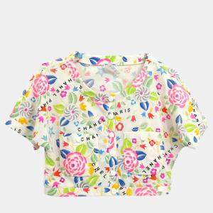 Chanel White Nylon Cropped T-Shirt Woman Size 42