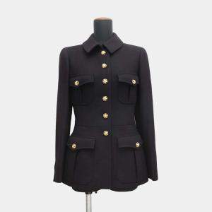 Chanel Black Wool Gripoa Button Jacket 38