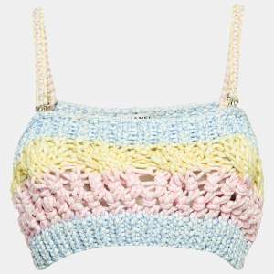 Chanel Multicolor Crochet Strappy Crop Top S