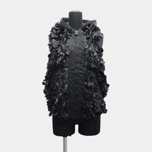Chanel Black Polyurethane and Nylon Hooded Vest Size 38