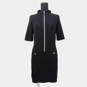 Chanel Cc Logobutton Dress Size 36 Black Cotton70% Cashmere30%