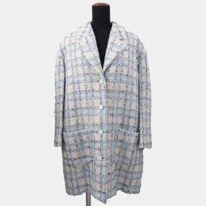 Chanel Tweed jacket Size 34 Light Blue Wool 42% Nylon 41% Viscose 12% Polyester 3% Cashmere 2%