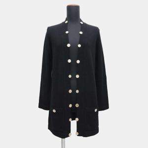 Chanel Long Knit Cardigan Size 36 Black Cashmere100%