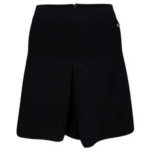 Chanel Black Cotton Tricot Knit Fit and Flare Mini Skirt M