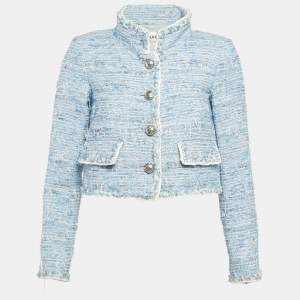 Chanel Blue Blouse Long Sleeve Jacket S
