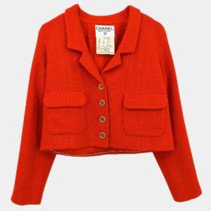Chanel Single Breasted Red Jacket FR 40