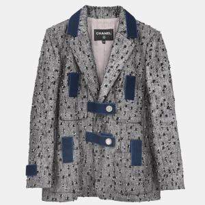 Chanel Single Breasted Jacket Gray FR 38