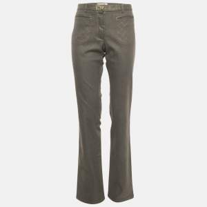 Chanel Grey Pearl Effect Denim Jeans M Waist 32"