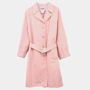 Chanel Pink Single-Breasted Coat 96P Size 38