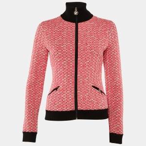 Chanel Pink Quilted Coco Neige Ski Zip Up Jacket S