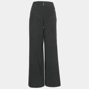 Chanel Midnight Blue Cotton and Nylon Wide Leg Trousers M