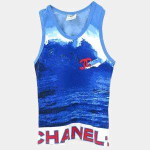 Chanel Surf Line Sleeveless Tank Top Blue #38
