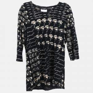 Pre Owned Chanel Black Modal Fabric Top Size 34