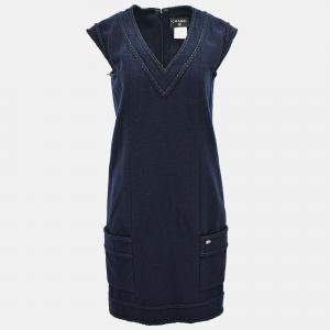 Pre Owned Chanel Sleeveless Dress Navy 08C #38