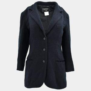 Pre Owned Chanel Single Breasted Jacket Black #38