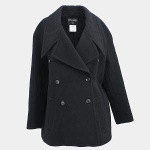 Pre Owned Chanel Double Breasted Jacket Black 98A #38
