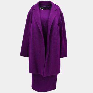 Pre Owned Chanel Setup Suit Jacket Dress Purple 95A #38