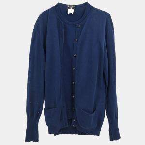 Chanel Ensemble Cardigan Top Navy 