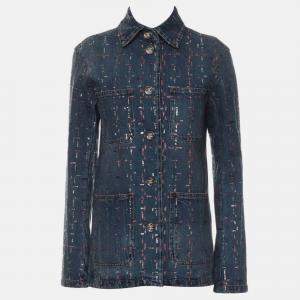 Pre Owned Chanel Sequin Pocket Denim Jacket