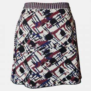 Pre Owned Chanel Multicolor Metallic Print Mini Skirt S