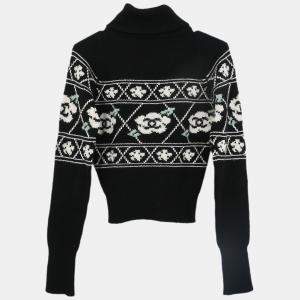 Pre Owned Chanel Sweater Top Black 95A Size M