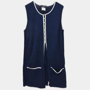 Pre Owned Chanel Sleeveless Top Navy Size M