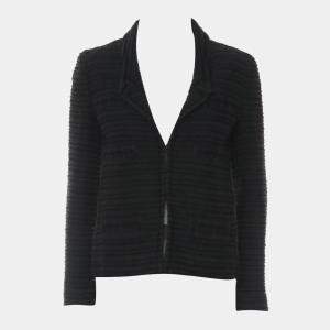 Pre Owned Chanel Striped Tweed Long Sleeve Jacket