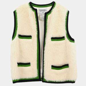 Pre Owned Chanel Sleeveless Vest Jacket White 94A #40