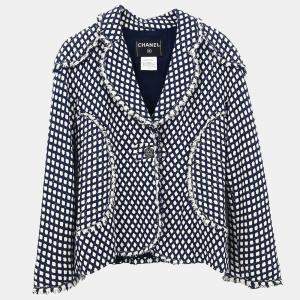 Pre Owned Chanel Single Breasted Jacket Navy 08P #38