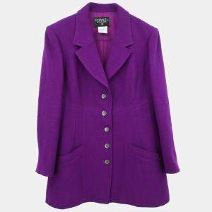Pre Owned Chanel Single Breasted Jacket Purple #48