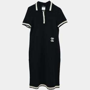Pre Owned Chanel Short Sleeve Dress Black #40