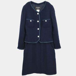 Pre Owned Chanel Setup Suit Jacket Skirt Navy #42