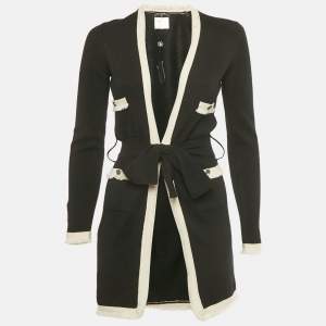 مملوكة مسبقًا Chanel Black Cashmere Belted Cardigan S