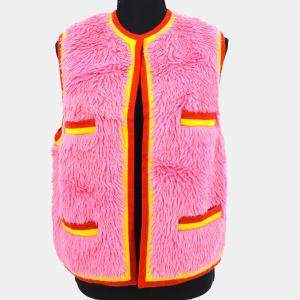 مملوكة مسبقًا Chanel Sleeveless Fur Vest Pink FR 38