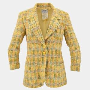 Pre Owned Chanel Single Breasted Jacket Yellow 94A #42