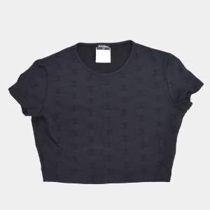 مملوكة مسبقًا Chanel 97P #40 Round Neck Short Sleeve T-Shirt Black