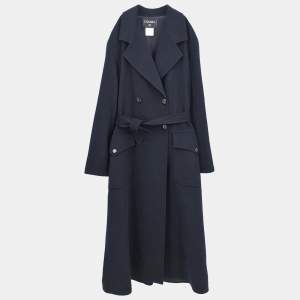 مملوكة مسبقًا معطف شانيل مزدوج الصدر أسود 98A #38