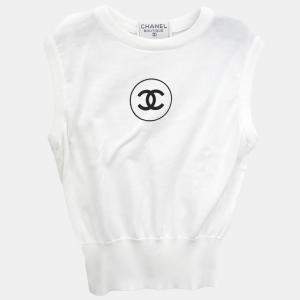 Pre Owned Chanel Sleeveless Tank Top White #38