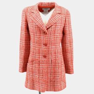 Pre Owned Chanel 97P #36 Tweed Long Sleeve Jacket Red