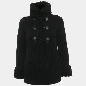 مملوكة مسبقًا Chanel Black Cashmere Toggle Cardigan S 