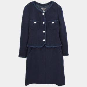 مملوكة مسبقًا جاكيت وتنورة شانيل بدلة باللون الكحلي 97P رقم 38