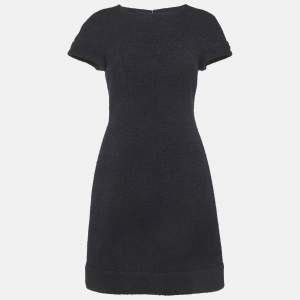 مملوكة مسبقًا Chanel Navy Blue Tweed Mini Dress M