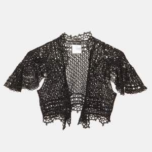 مملوكة مسبقًا بوليرو شانيل تريكو كشمير لوريكس أسود مقاس متوسط (ميديم)