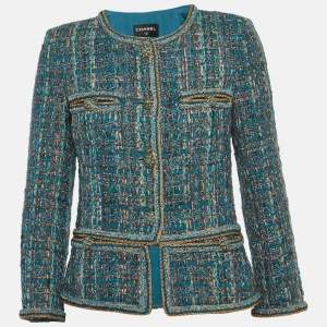 Pre Owned Chanel Blue 2019 Pre-Fall Tweed Jacket S