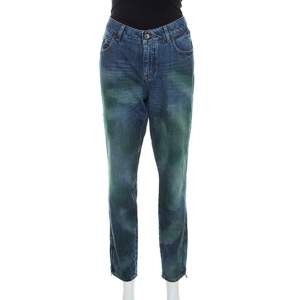 Chanel Multicolor Painted Effect Straight Fit Jeans L