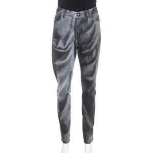 Chanel Grey Wash Effect Denim Regular Fit Jeans M