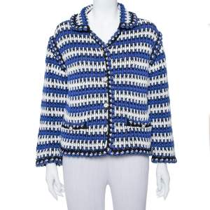 Chanel Multicolor Linen Knit Button Front Jacket M