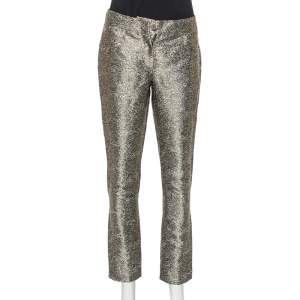 Chanel Metallic Lamé Cropped Pants M